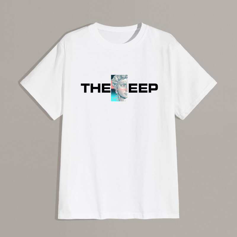 

Guys Figure & Letter Graphic Tee, White