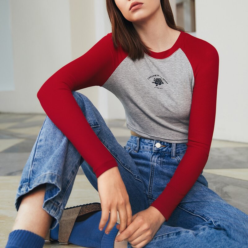 

Graphic Raglan Sleeve Colorblock Tee, Multicolor