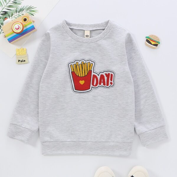 

Toddler Boys Letter & Heart Print Sweatshirt, Light grey