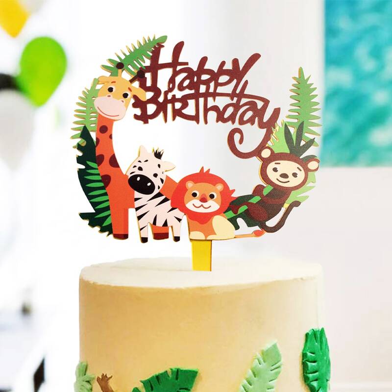 

1pc Cartoon Animal Design Cake Topper, Multicolor