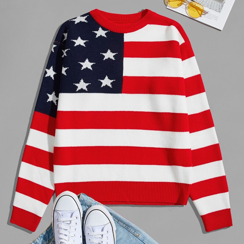 

Guys Red White And Blue Sweater, Red and white