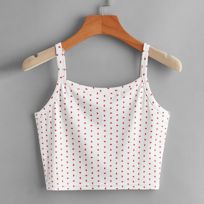 

All Over Heart Cami Top, White