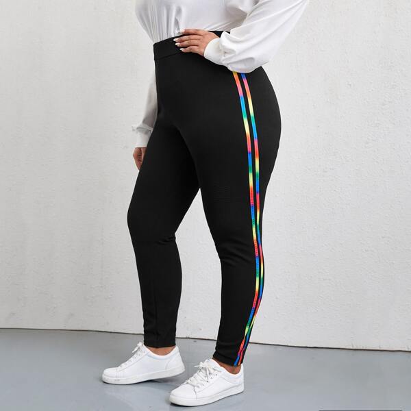 

Plus Side Tape Leggings, Black