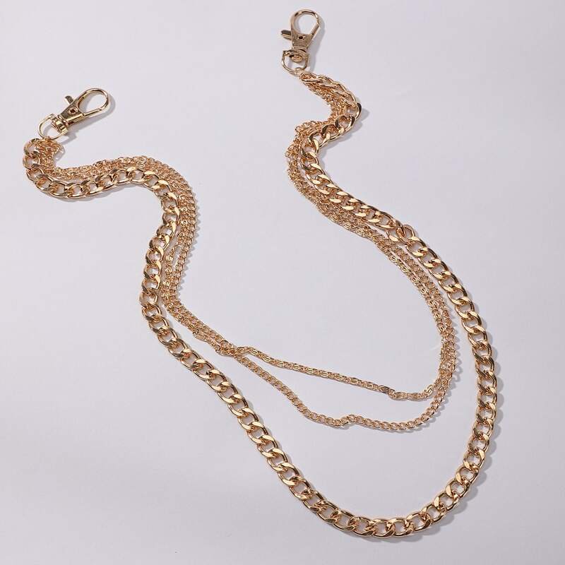 

Layered Waist Chain Belt, Gold