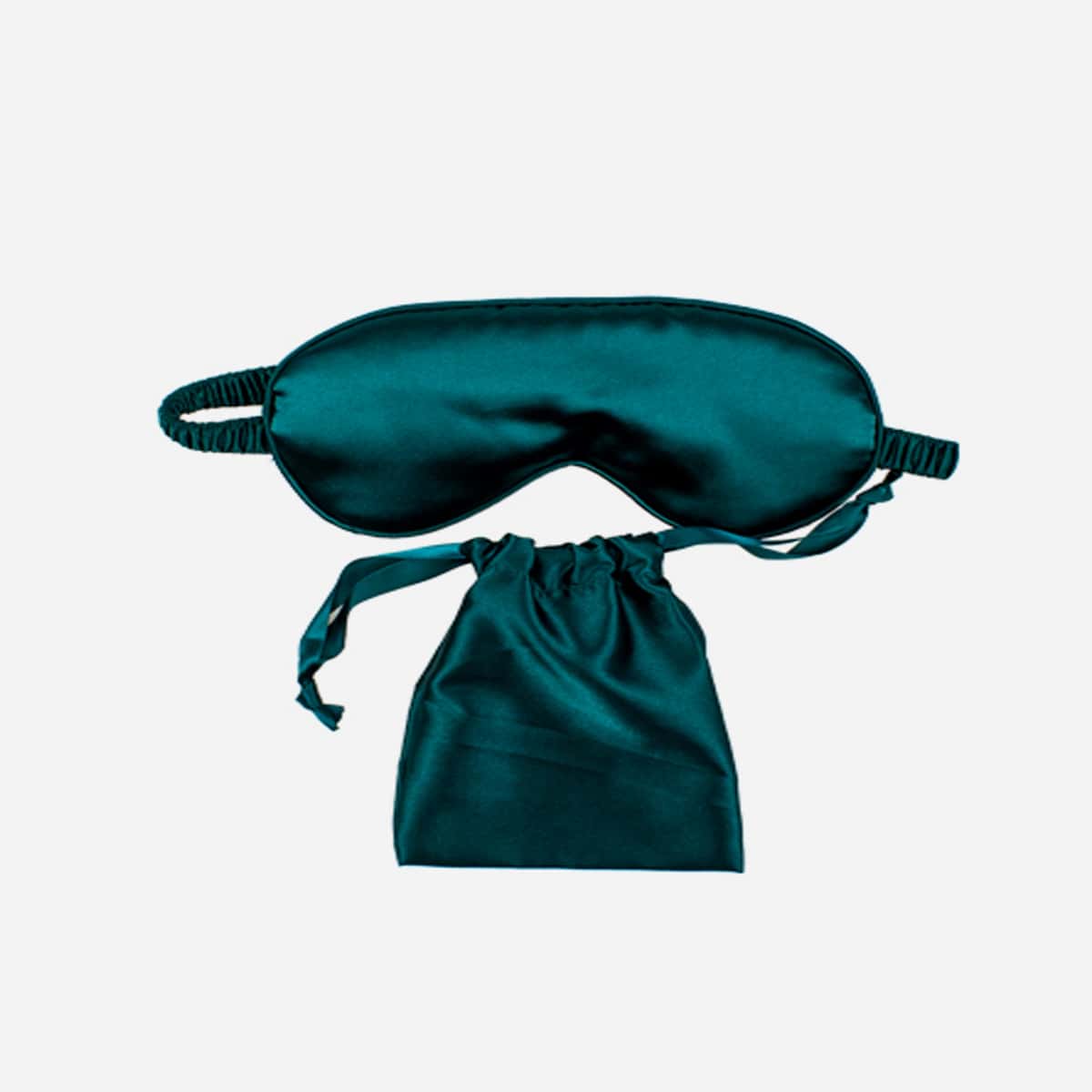 

1pc Satin Eye Cover With 1pc Storage Bag, Dark green