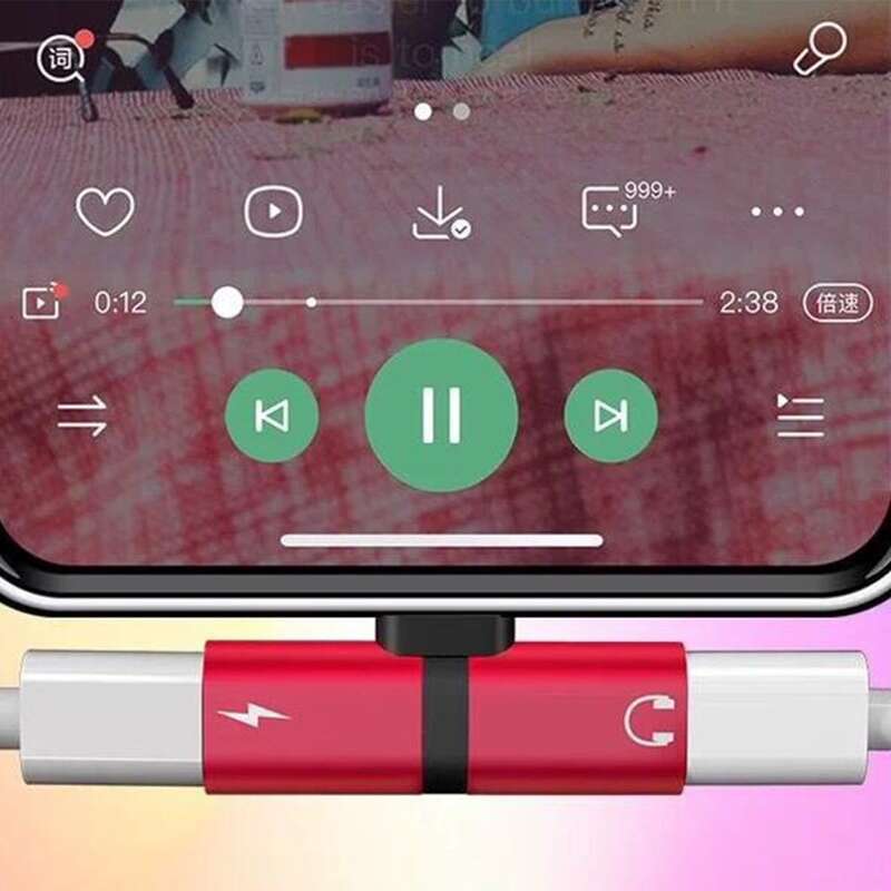 

1pc iPhone Charger Adapter Converter, Red