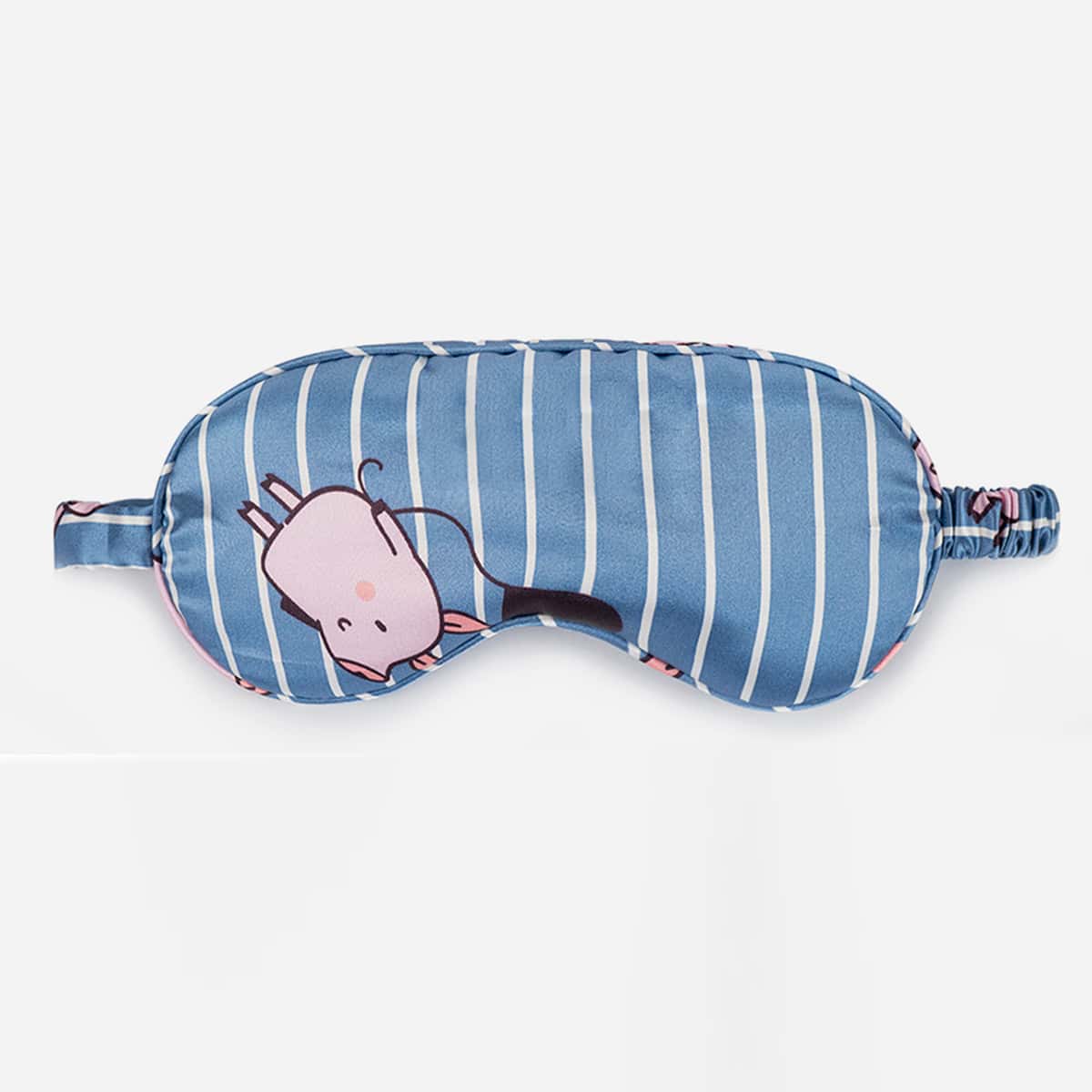 

1pc Cartoon Pig & Striped Eye Cover, Blue
