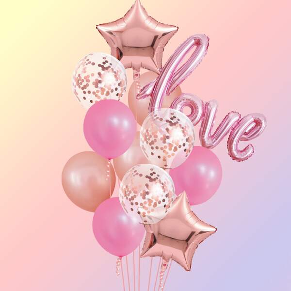 

14pcs Decorative Balloon Set, Multicolor