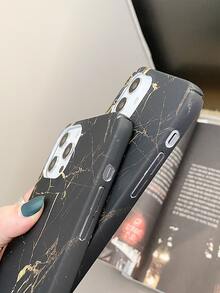 Funda compatible con iphone con patrón de mármol - Negro - Ver 7