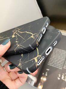 Funda compatible con iphone con patrón de mármol - Negro - Ver 8