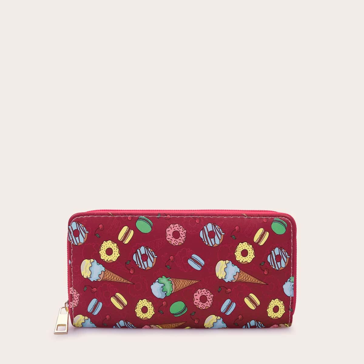 

Ice Cream & Donuts Zip Purse, Red