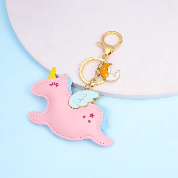 

Cartoon Unicorn Pendant Keychain, Pink