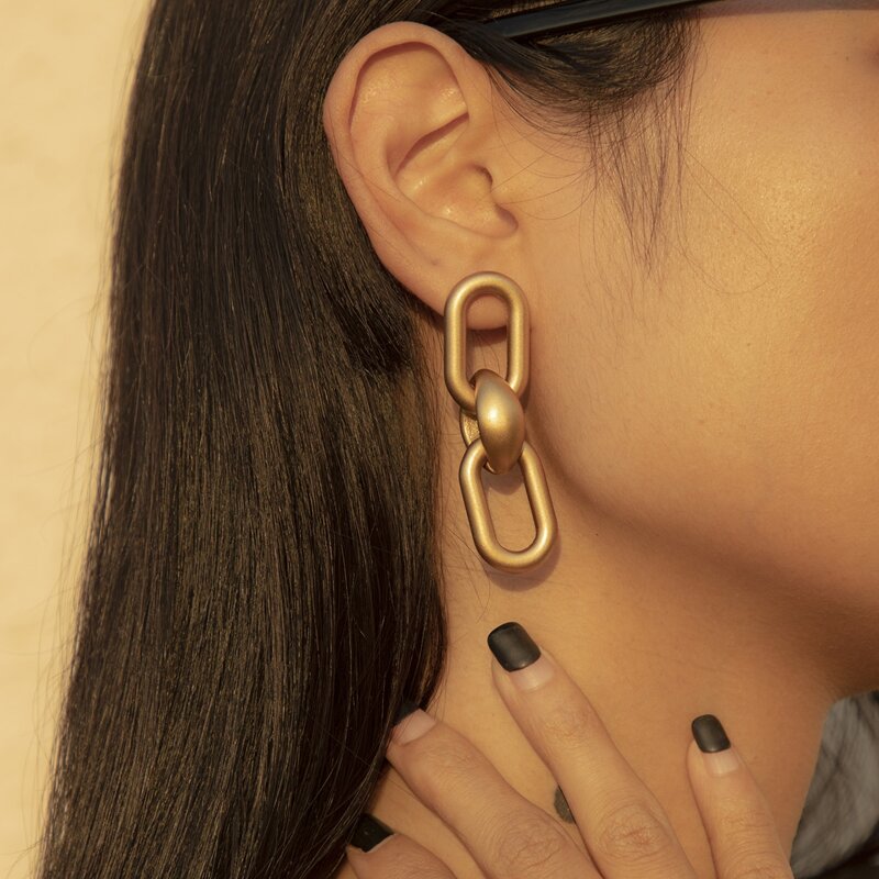 

Chain Drop Earrings, Gold