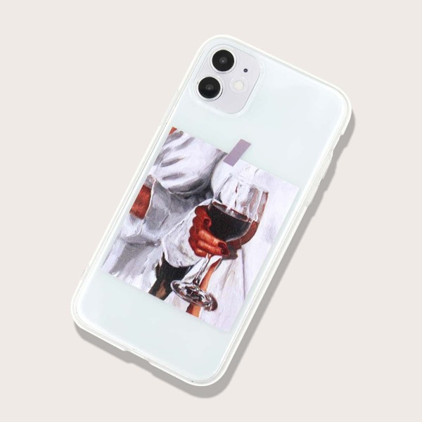 

Red Wine Pattern iPhone Case, Clear