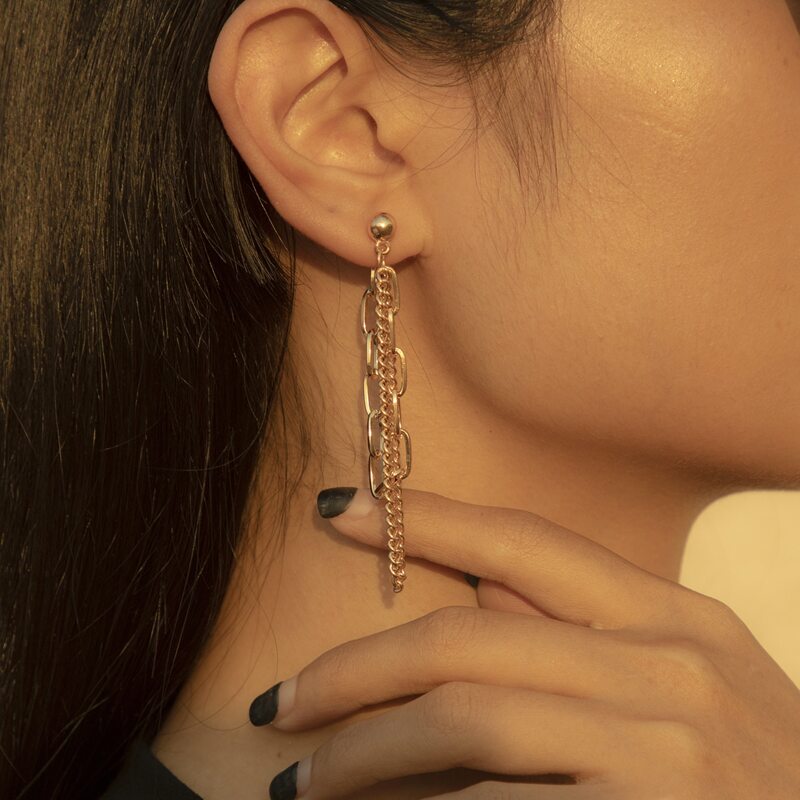 

Chain Tassel Drop Earrings, Gold
