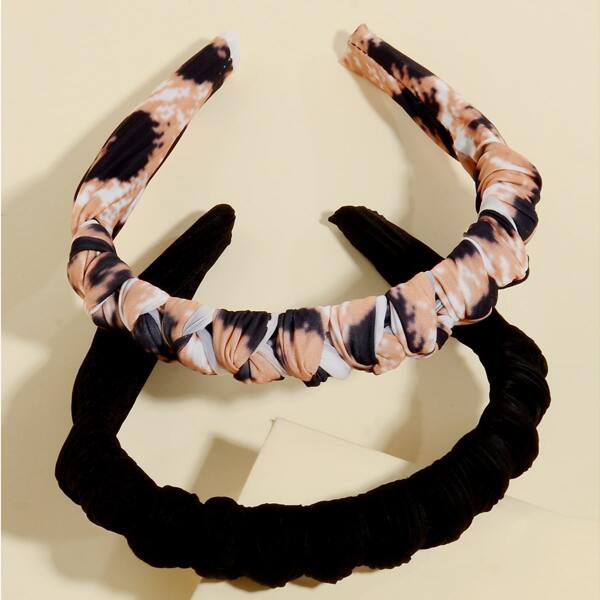

2pcs Graphic Hair Hoop, Multicolor