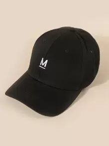 Letter Embroidered Baseball Cap - Black - View 1