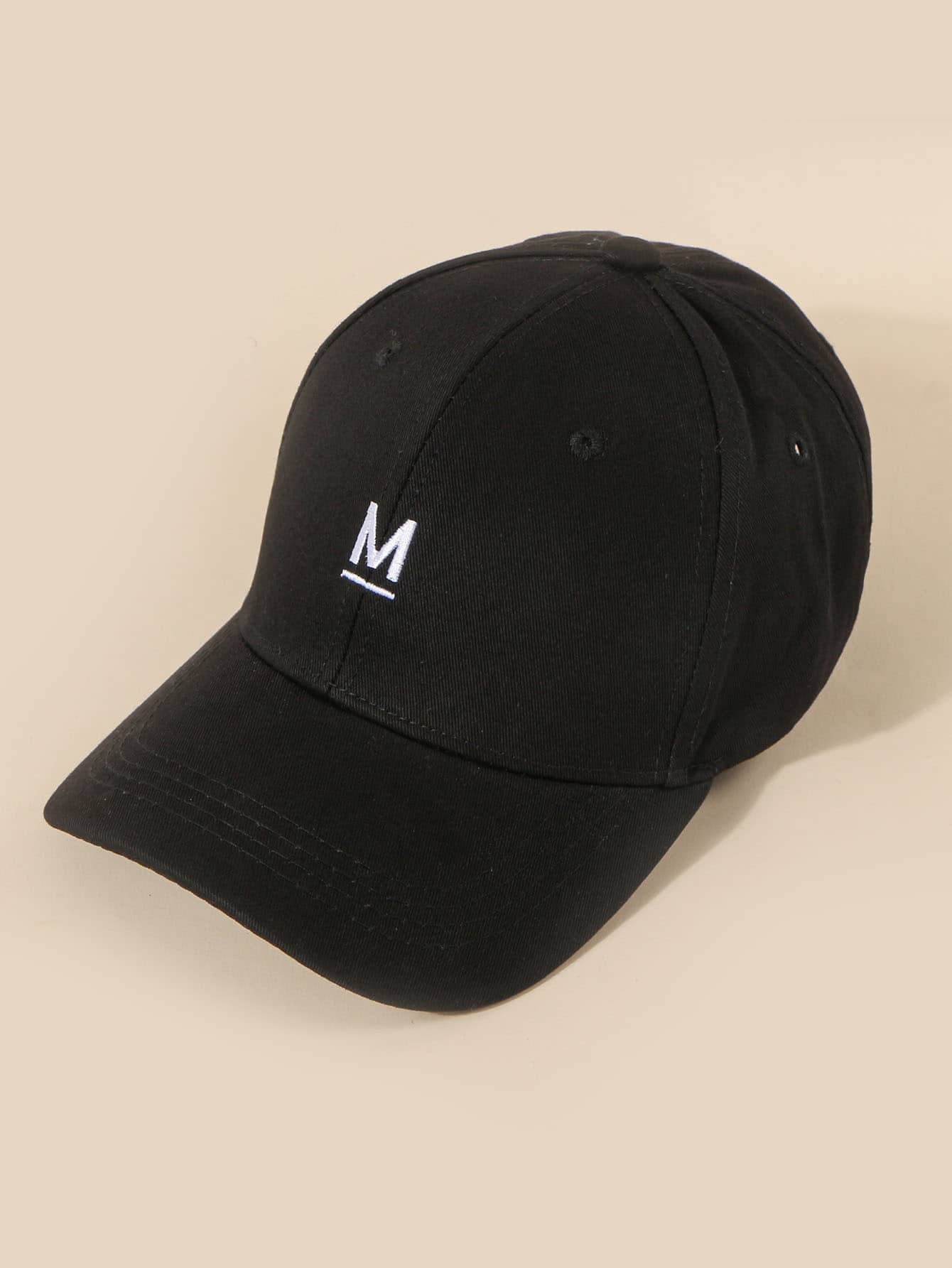 Letter Embroidered Baseball Cap - Black - View 1