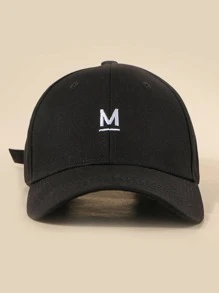 Letter Embroidered Baseball Cap - Black - View 3