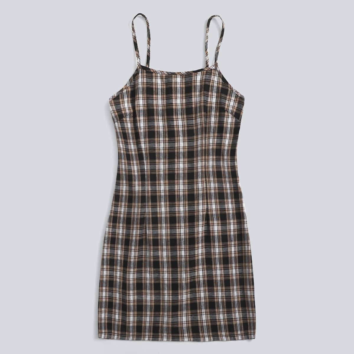 

Plaid Cami Dress, Multicolor