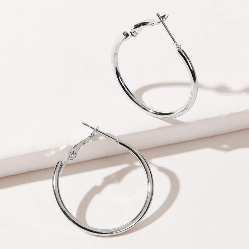 

Simple Hoop Earrings, Silver