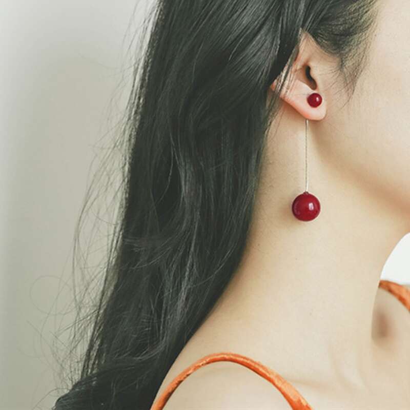 

Ball Design Linear Ear Jacket, Red