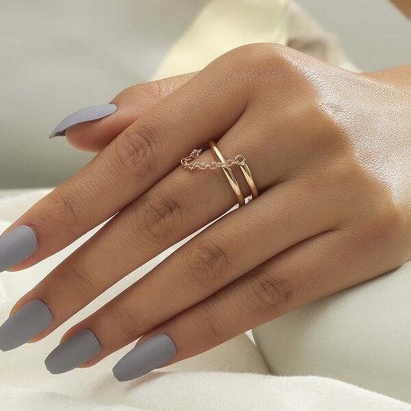 

Chain Decor Ring, Gold