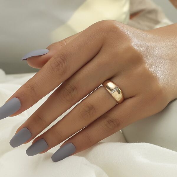 

Rhinestone Decor Ring, Gold