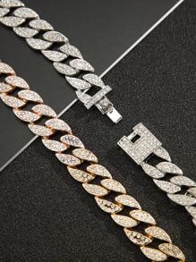 Aleación de collar de cadena de diamantes de imitación de moda y popular para hombres para regalo de joyería y para una apariencia elegante - Multicolor - Ver 4