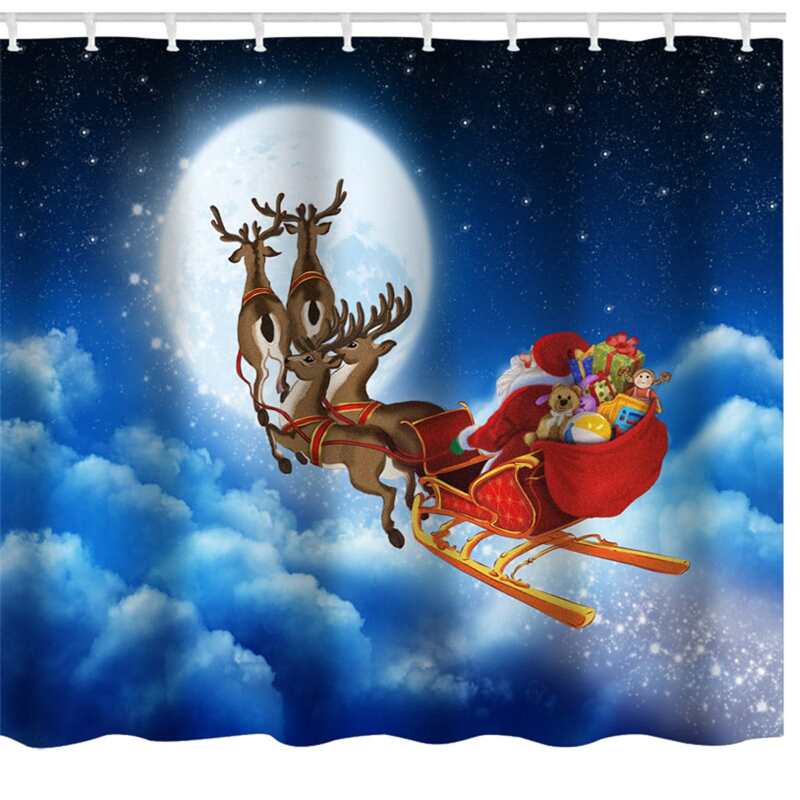 

Christmas Pattern Shower Curtain, Blue