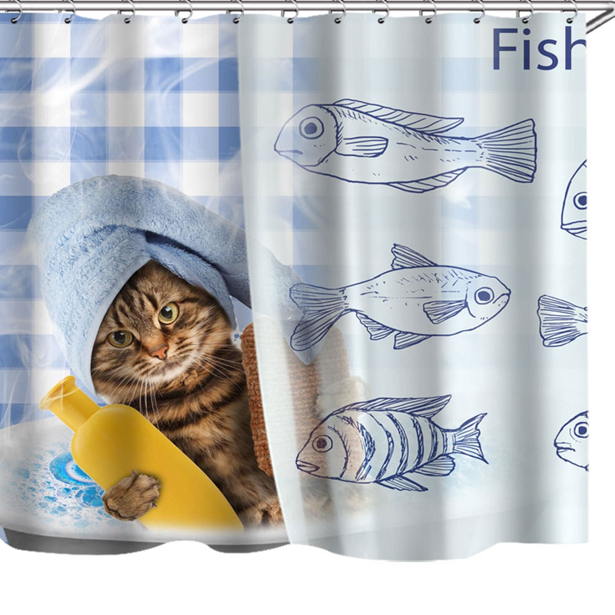 

Cat Print Shower Curtain, Multicolor
