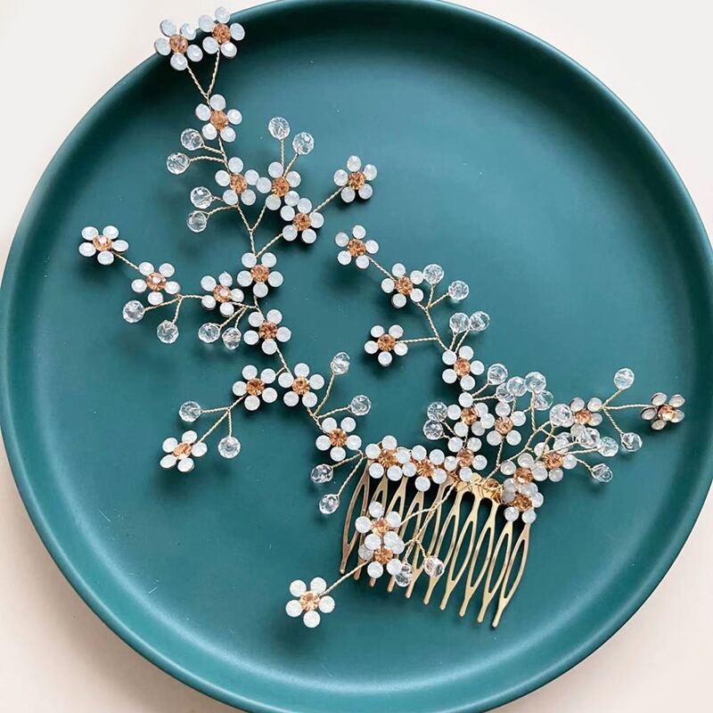 

Rhinestone Decor Hairpin Comb, Gold