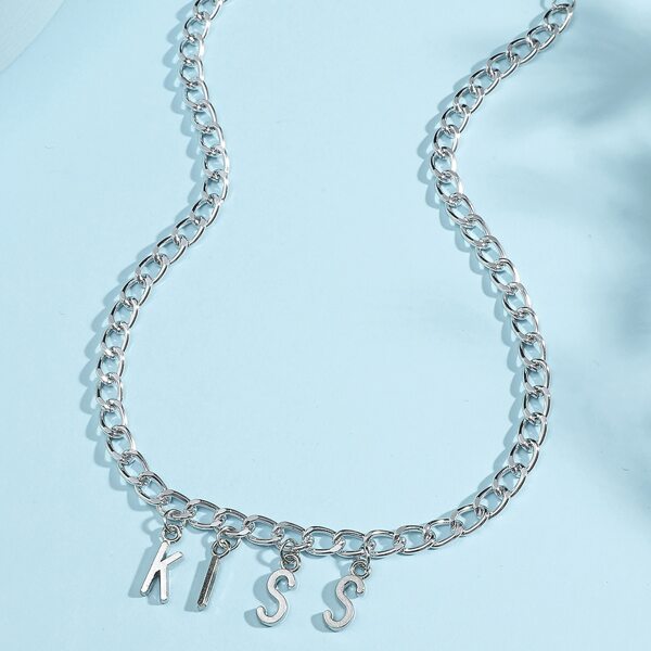 

Letter Charm Necklace, Silver