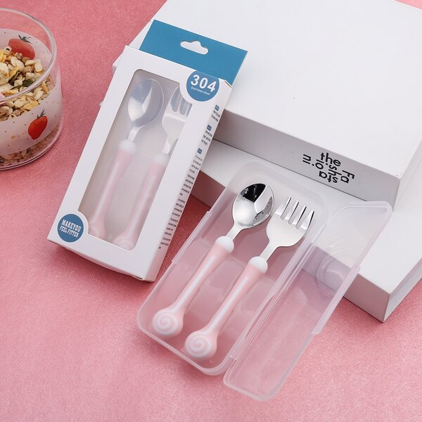 

1pc Lollipop Spoon & 1pc Fork, Pink