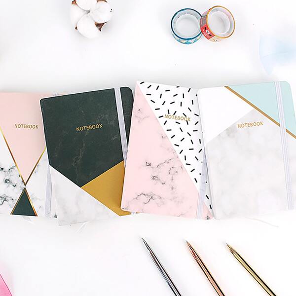 

1pc Marble Pattern Random Notebook, Multicolor