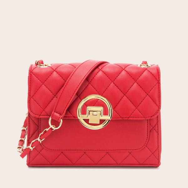 

Quilted Crossbody Bag, Red