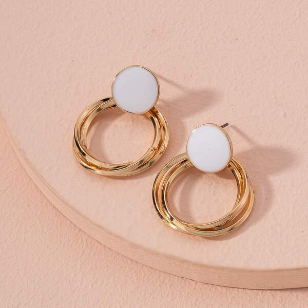 

Circle Drop Earrings, Gold