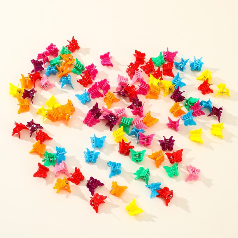 

50pcs Random Mini Butterfly Hair Claw, Multicolor