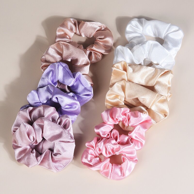 

12pcs Satin Scrunchie, Multicolor