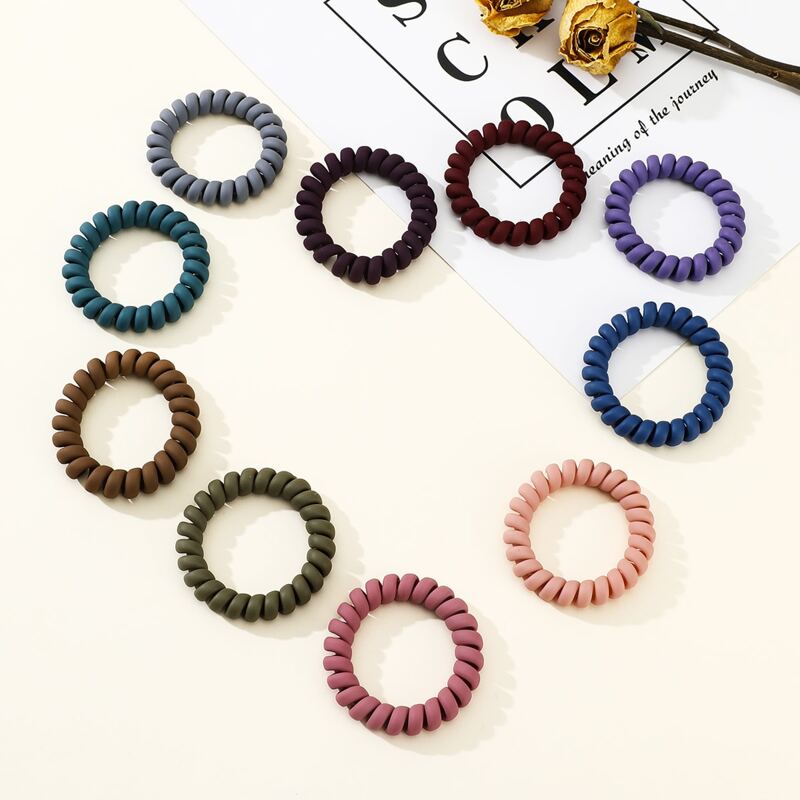 

4pcs Random Matte Coil Hair Tie, Multicolor
