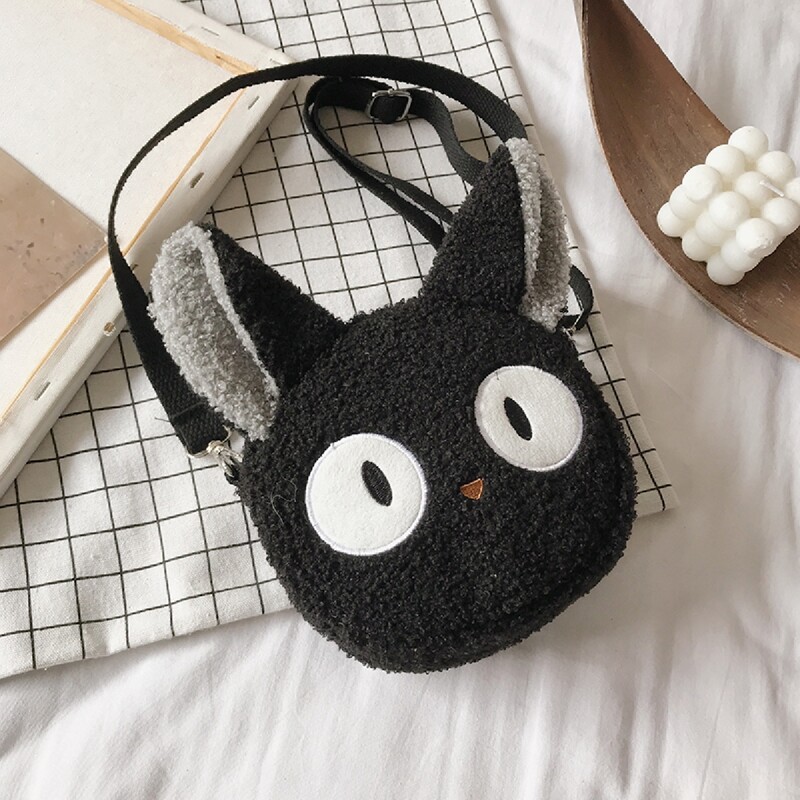 

Cartoon Round Crossbody Bag, Black