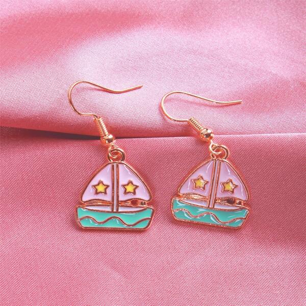 

Sailboat Charm Drop Earrings, Multicolor