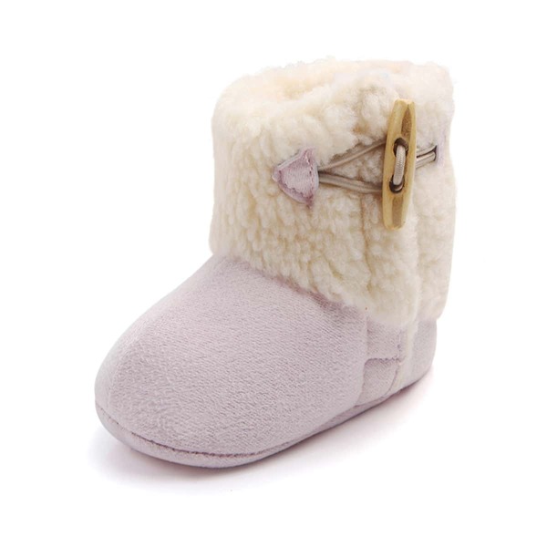 

Baby Girl Horn Buckle Snow Boots, Pink