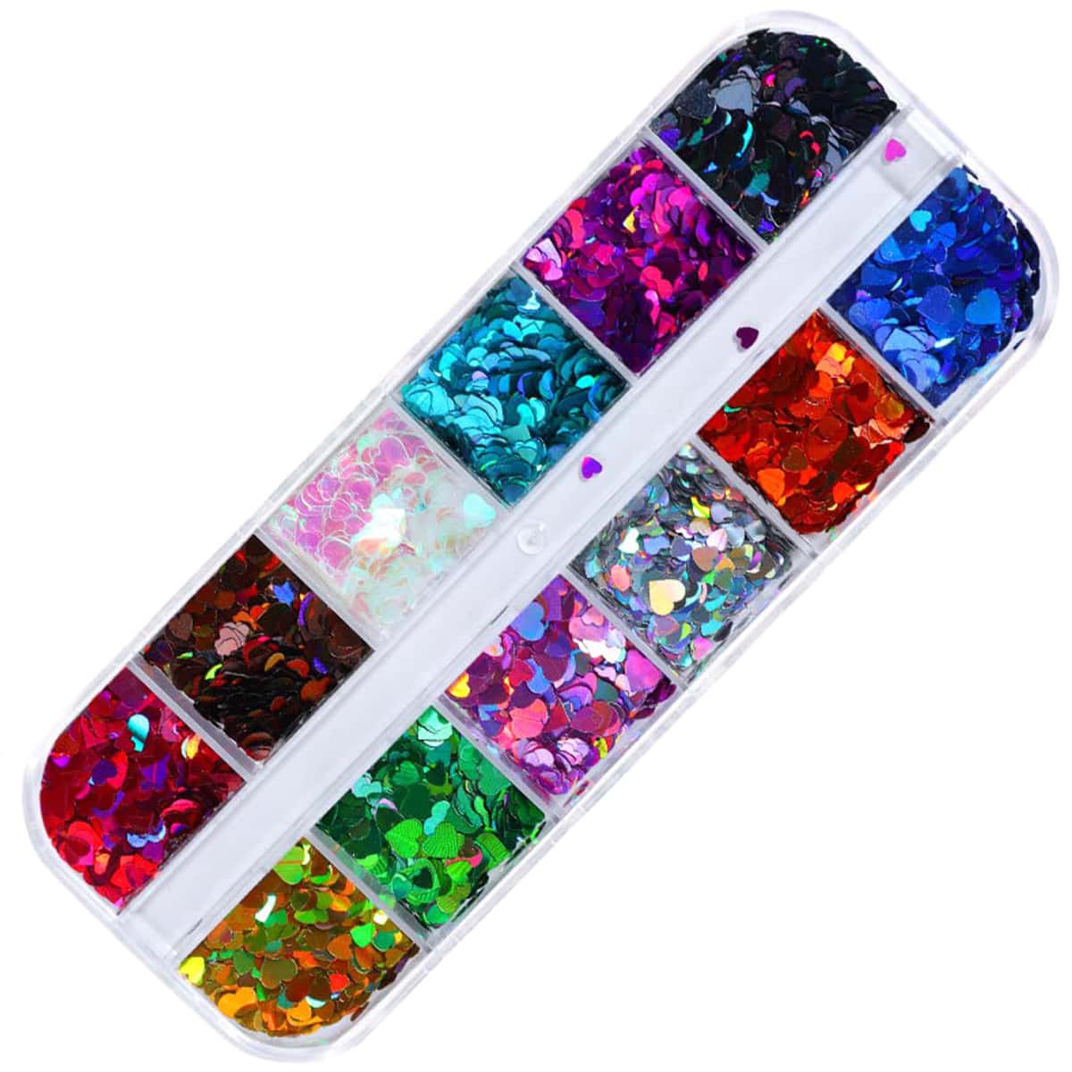 

1box Holographic Heart Nail Art Decoration, Multicolor