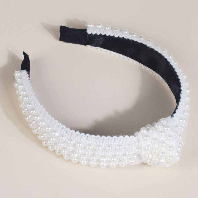 

Faux Pearl Twist Headband, Multicolor