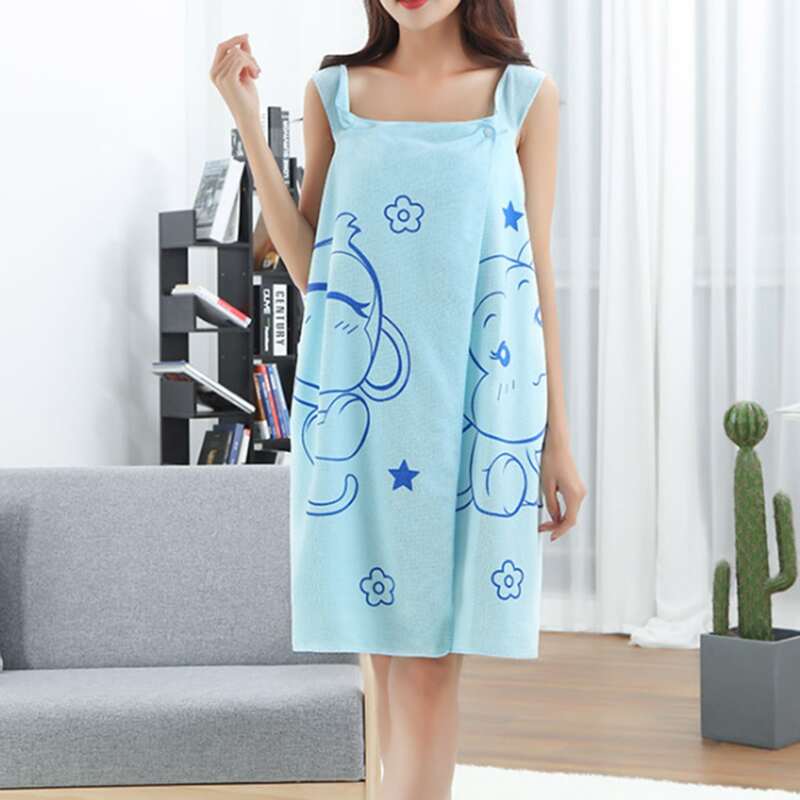 

1pc Cartoon Graphic Bath Towel, Blue