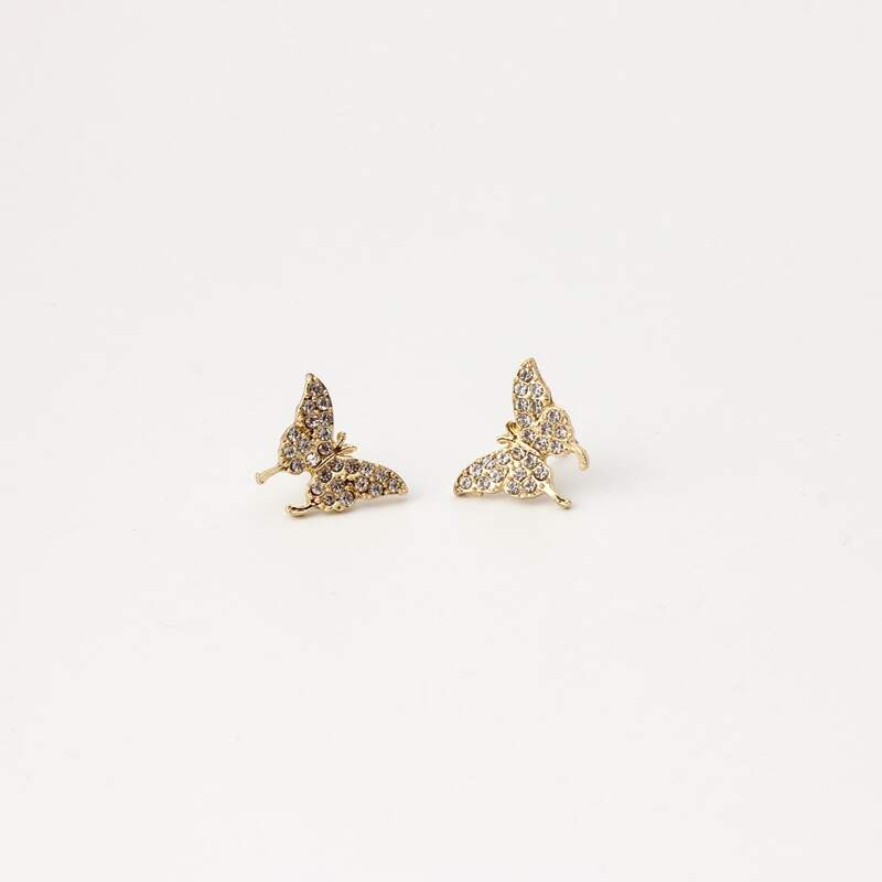 

Mini Butterfly Stud Earrings, Silver