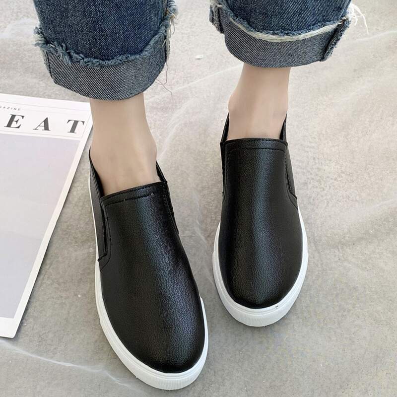 

Solid Slip On Sneakers, Black