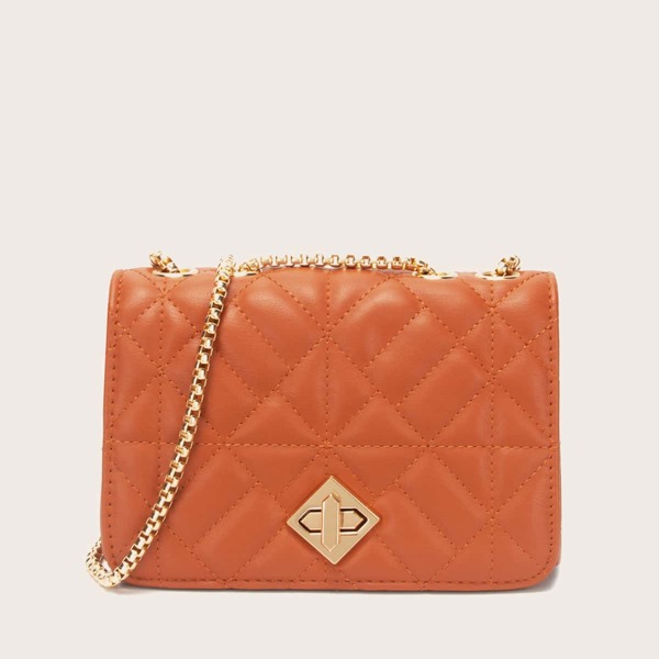 

Turn-lock Quilted Chain Bag, Ginger