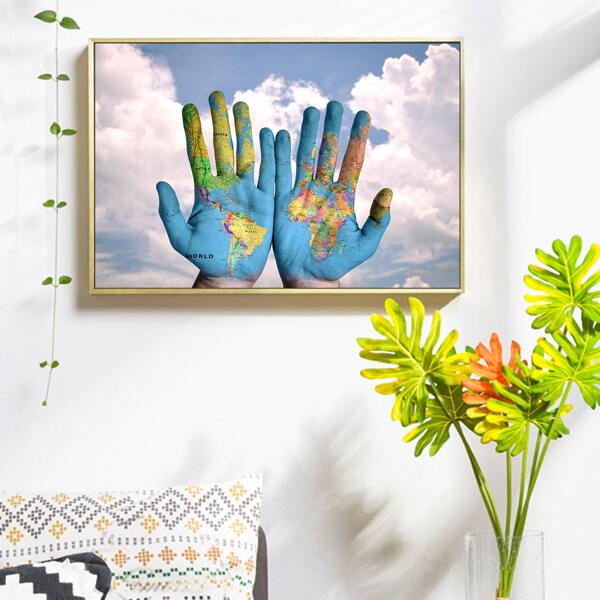 

Hand Print Wall Painting Without Frame, Multicolor